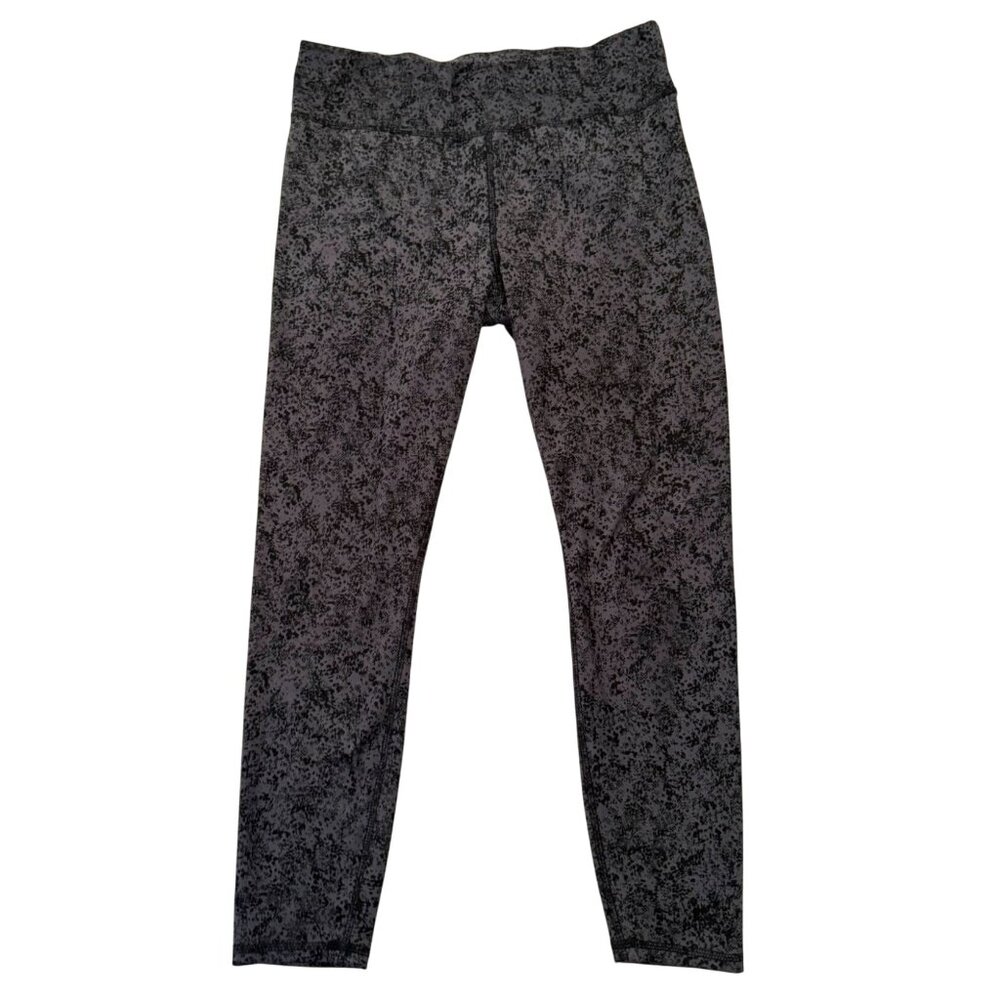 Jockey Activewear Leggings Size Large Womens Gray Black Abstract Print